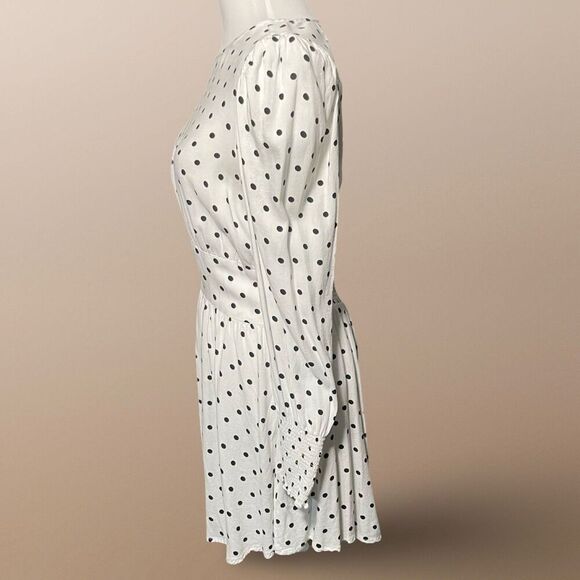 AFRM Lightweight Polka Dot Dress, Bishop Sleeves, Open Back Design, Size M - Picture 6 of 10